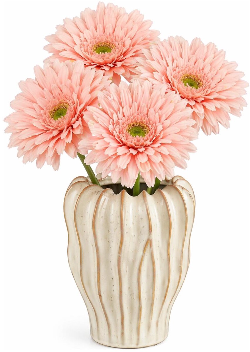 Mica Decorations Kunstbloem Gerbera Floral - 4x - H60 cm - roze - kunststof - stelen kunstbloemen - boeket - rozen bloemetjes