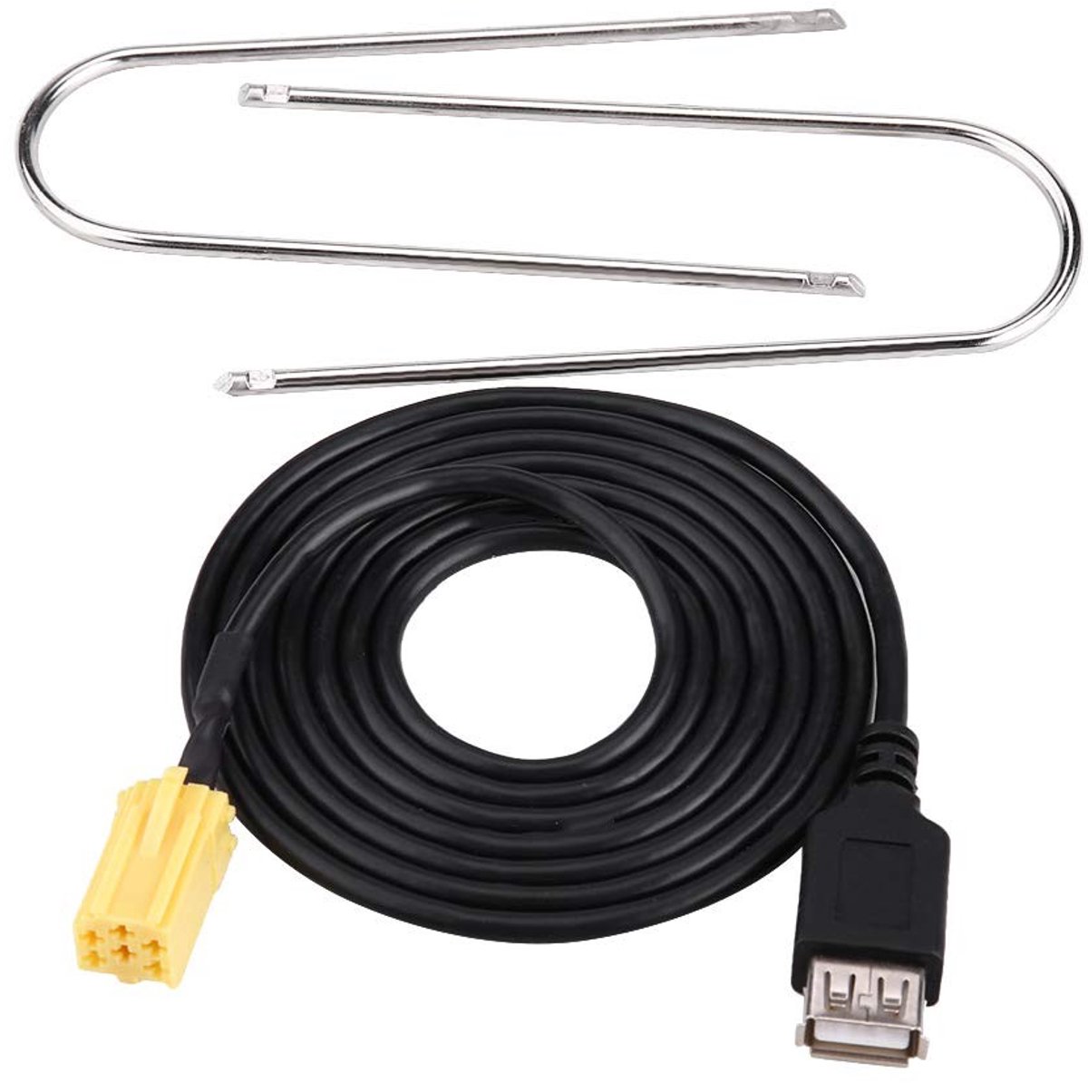 Allecto - MINI-ISO USB-adapterkabel - 6-pins connector - Snelle gegevensoverdracht - Zwart - Geschikt voor Grande Punto - Compact en gebruiksvriend...