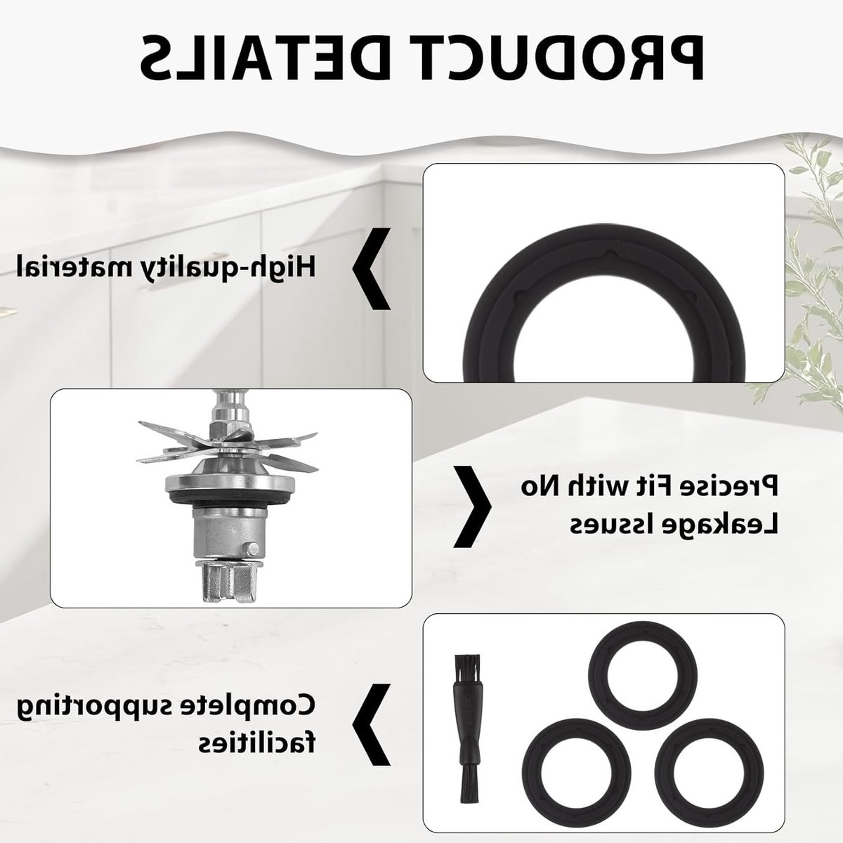 Set van 3 Siliconen Seals voor Koksmes, Hakmes en Cleaver - Geschikt voor Monsieur Cuisine Plus/Connect/Smart