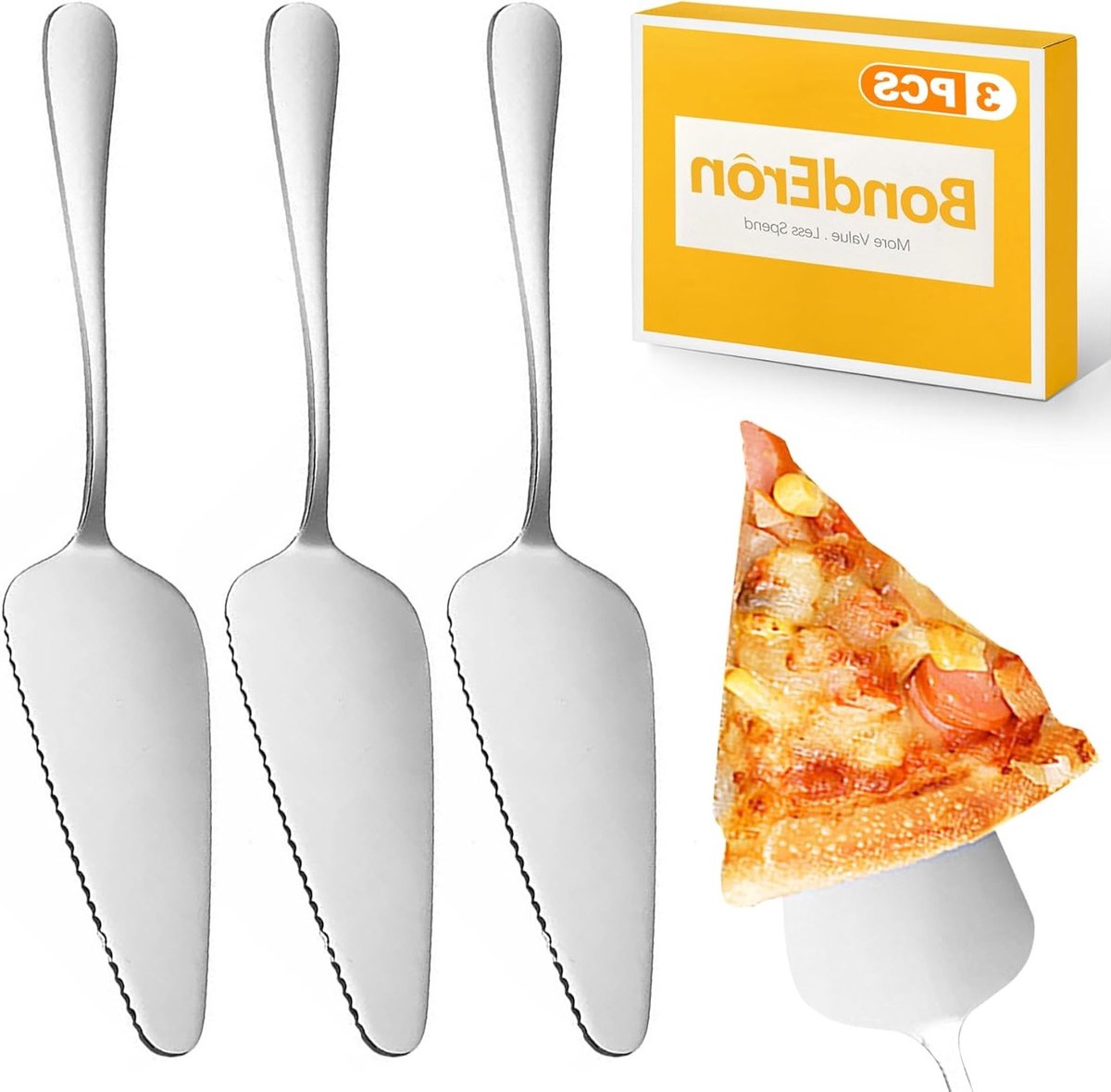 Set van 3 RVS Taartservers en Lasagnelepels - Multifunctioneel voor Desserts, Gebakken Goederen en Serveeraccessoires