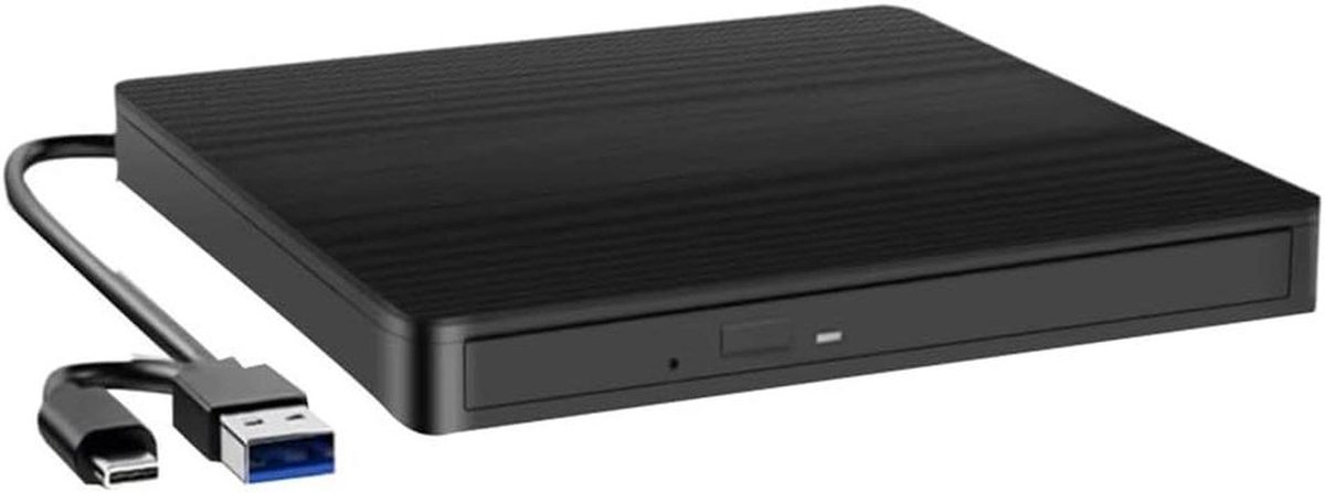 Externe CD DVD Drive - Optische Lezer - Bestanden Lezen - Plug and Play - USB 3.0 - Zwart