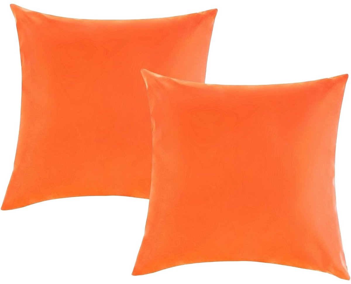 Dailygoods - Dailygoody - Waterdichte Gooi Kussenslopen - Buiten Kussenhoezen - 2 Pack - Oranje - Decoratie Kussensloops - Geschikt voor Tuin en Patio