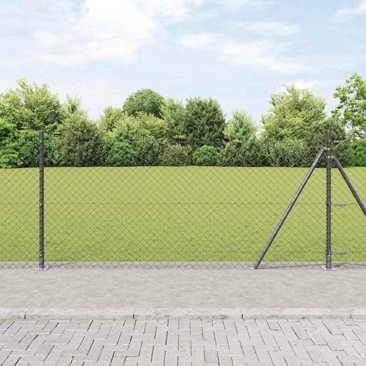 Hekpalen set - Stalen palen - Tuin afzetten - Corrosiebestendig staal - 25 x 1 meter - Grijs