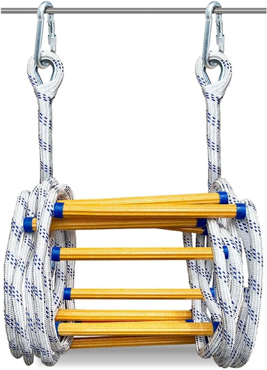 Touwladder Noodladder - Reddingsladder Vluchtladder - Veilige Ontsnapping - Sterk Nylon Hars - 15 Meter - Rood
