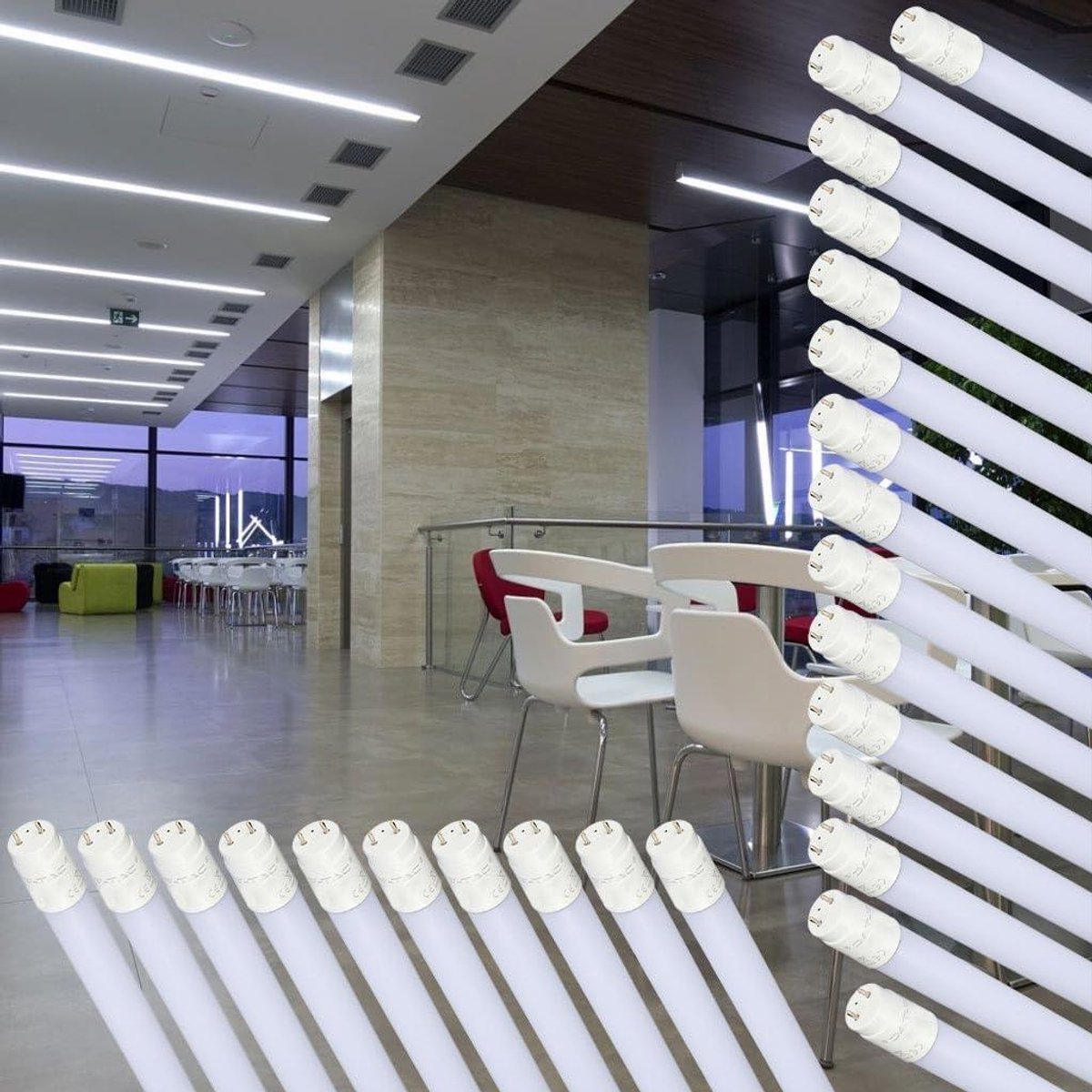 Led Neonbuis - Verlichting TL - Werkplek Verlichten - Energiezuinig - 90 cm - Koud Wit