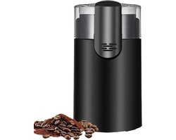 Elektrische Koffiemolen - Maalmolen RVS - Verse Bonen Malen - Doorzichtige Deksel - Compact Ontwerp - Zwart