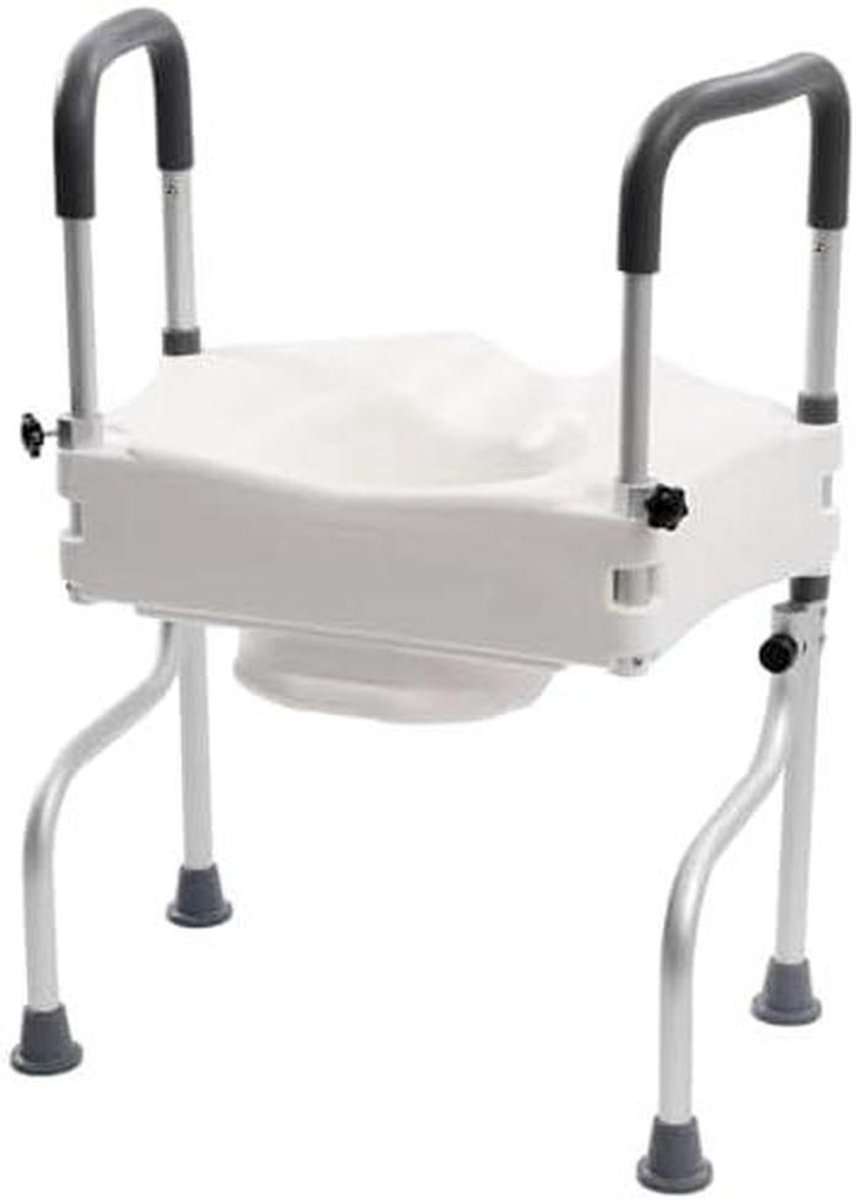 Toiletverhoger - WC Steun - Veilig Zitten - Met Armleuningen - Verstelbaar 15-23cm - Wit