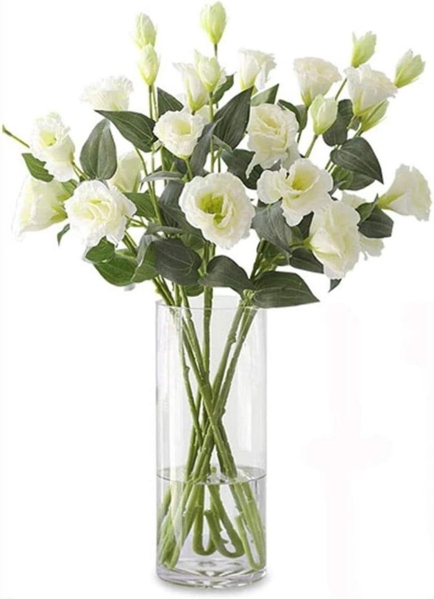 Kunstbloemen met vaas - Nep bloemen - Huis decoreren - Realistisch zijden materiaal - 1 kg