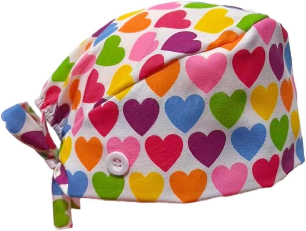 Baret Sjaal - Hoofddeksel Dames - Feestelijke Styling - Hartjes Print - 0.1 cm - As Shown