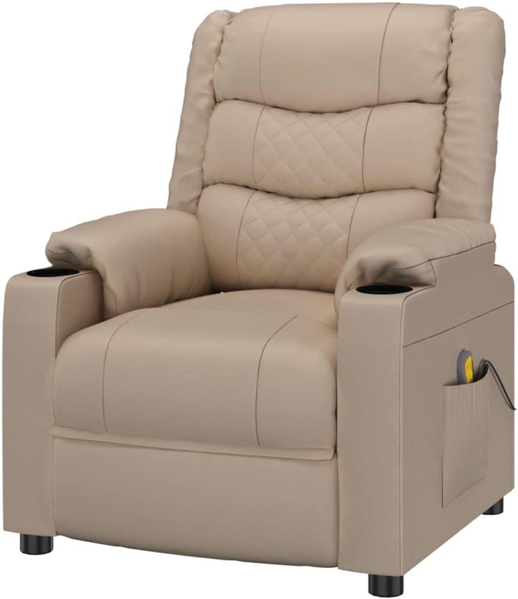 Relaxstoel - Comfortstoel - Ontspannen Zitten - Handmatig Verstelbaar - 78.5 x 95.5 x 100 cm - Cappuccino