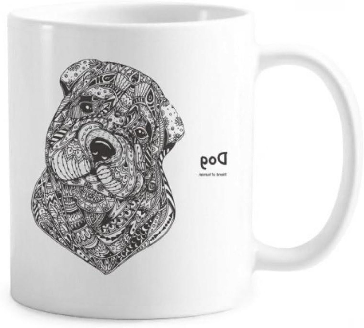 Keramische Mok - Koffie Cup - Drinken Genieten - Uniek Ontwerp - 350ml - Wit