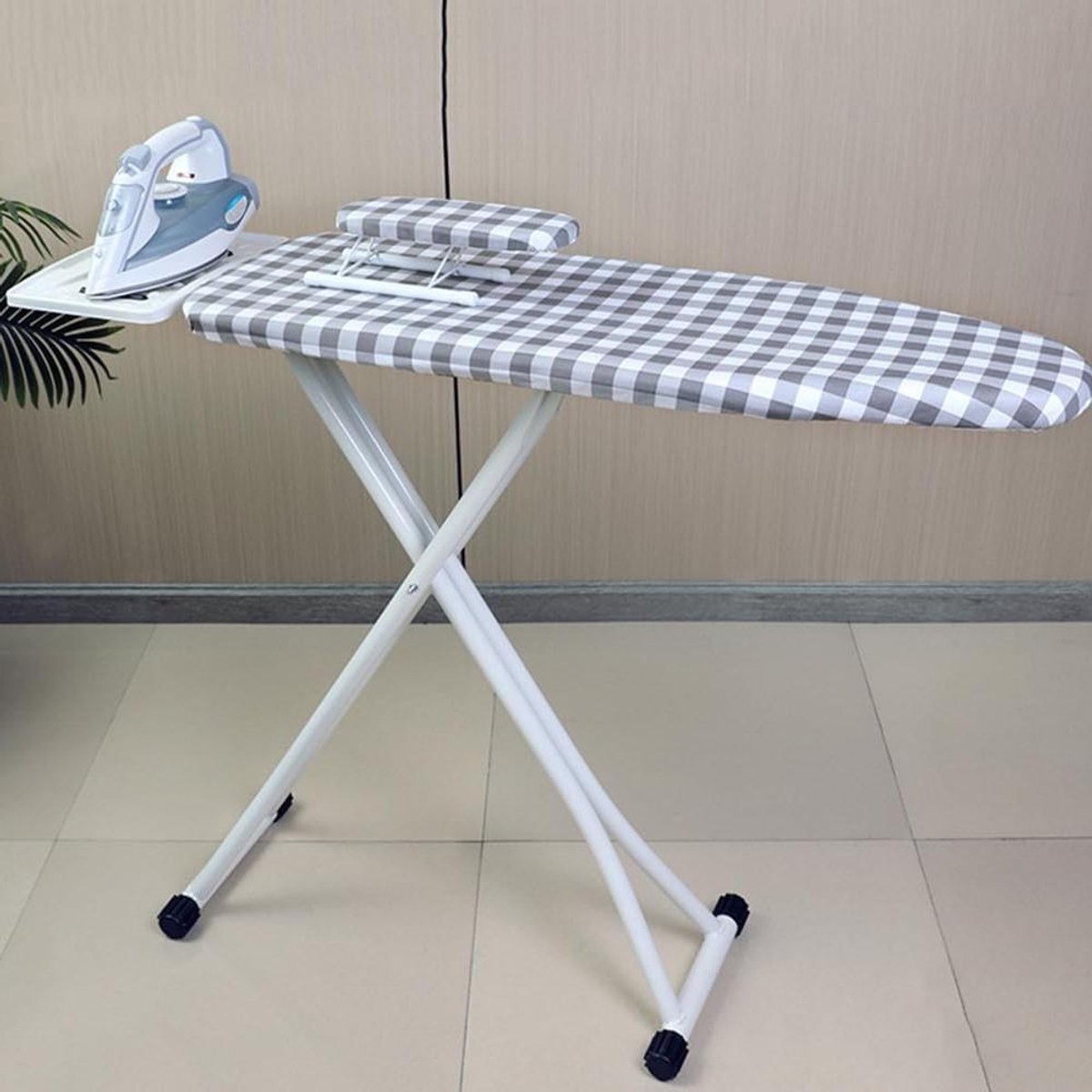 Strijkplank - Strijktafel - Kleding Strijken - In hoogte verstelbaar - 111x31cm - Grijs