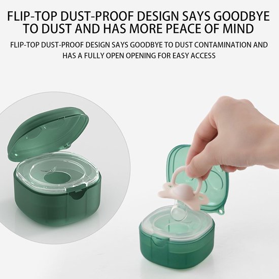 Fopspeenhouder - Speen etui - Baby spullen bewaren - Stofdichte afdekking - 103 cm - Groen — afbeelding 2