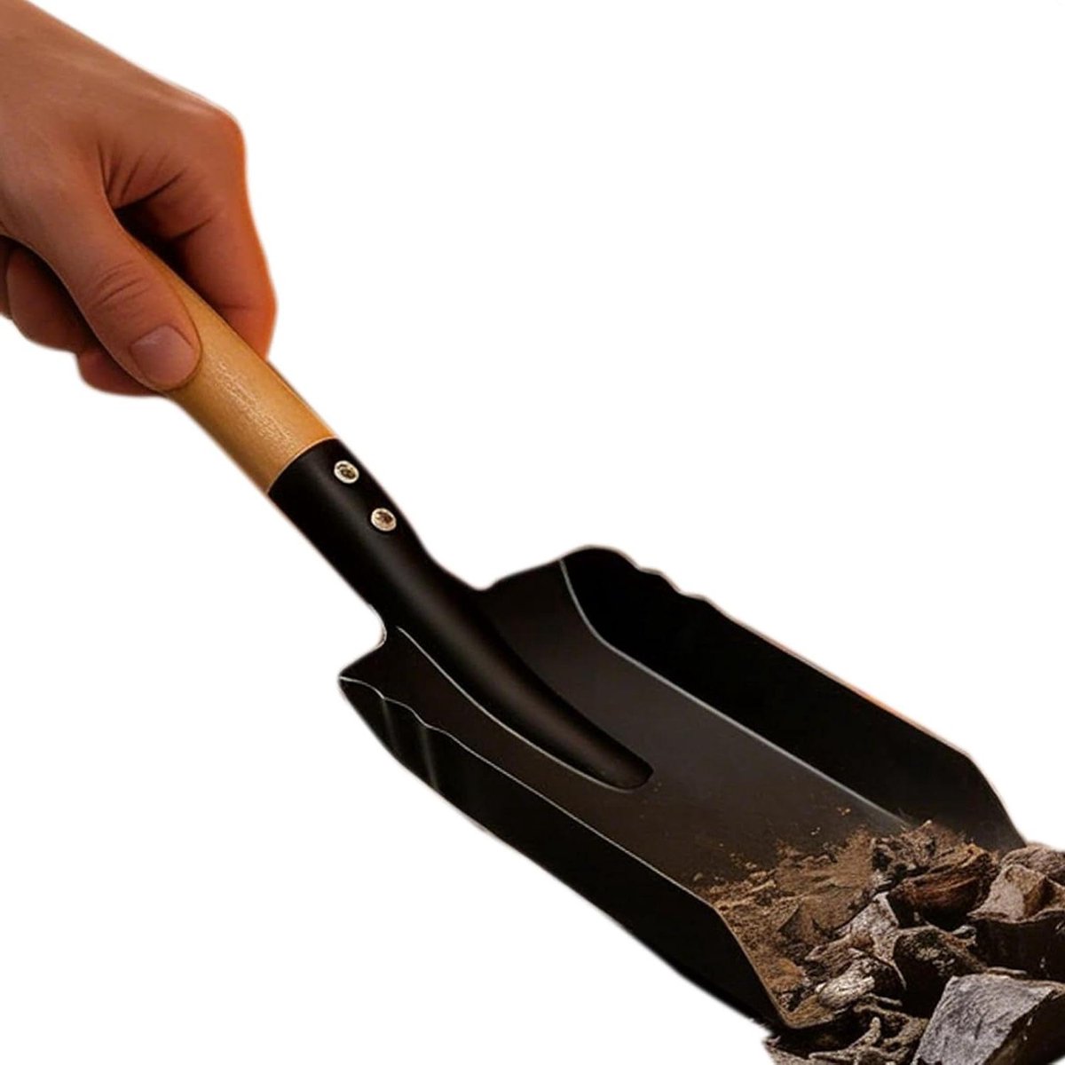 Kolenschop - Asschep Haard - Haard Onderhoud - Natuurlijk Houten Handvat - 37 cm Lengte - Bruin