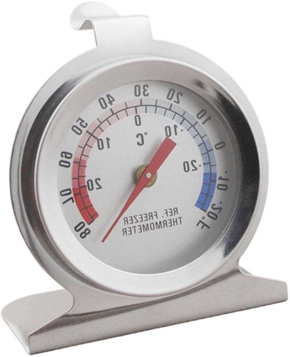 Koelkast Temperatuurmeter - Vriezer Meter - Voedsel Vers Houden - Analoge Wijzer - 72 Centimeter - Zilverkleurig