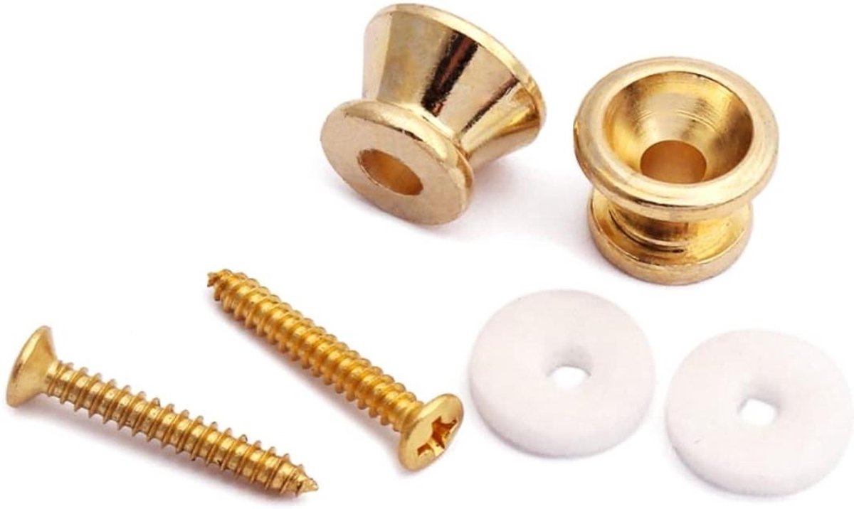 Gitaarband Sluitingen - Straplocks - Muziek Maken - Massief Staal - 2 Stuks - Goud