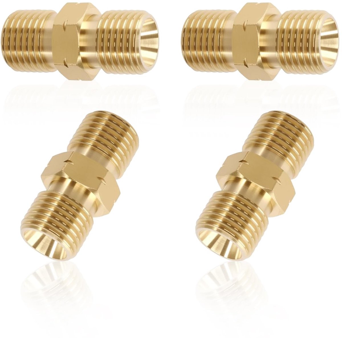 Dailygoods - Dailygoody - Gas Hose Connector - 1/4 Inch Male Thread - 4 Pack - Messing - Quick Coupling - Geschikt voor Propaan en Acetyleen - 4 Stuks