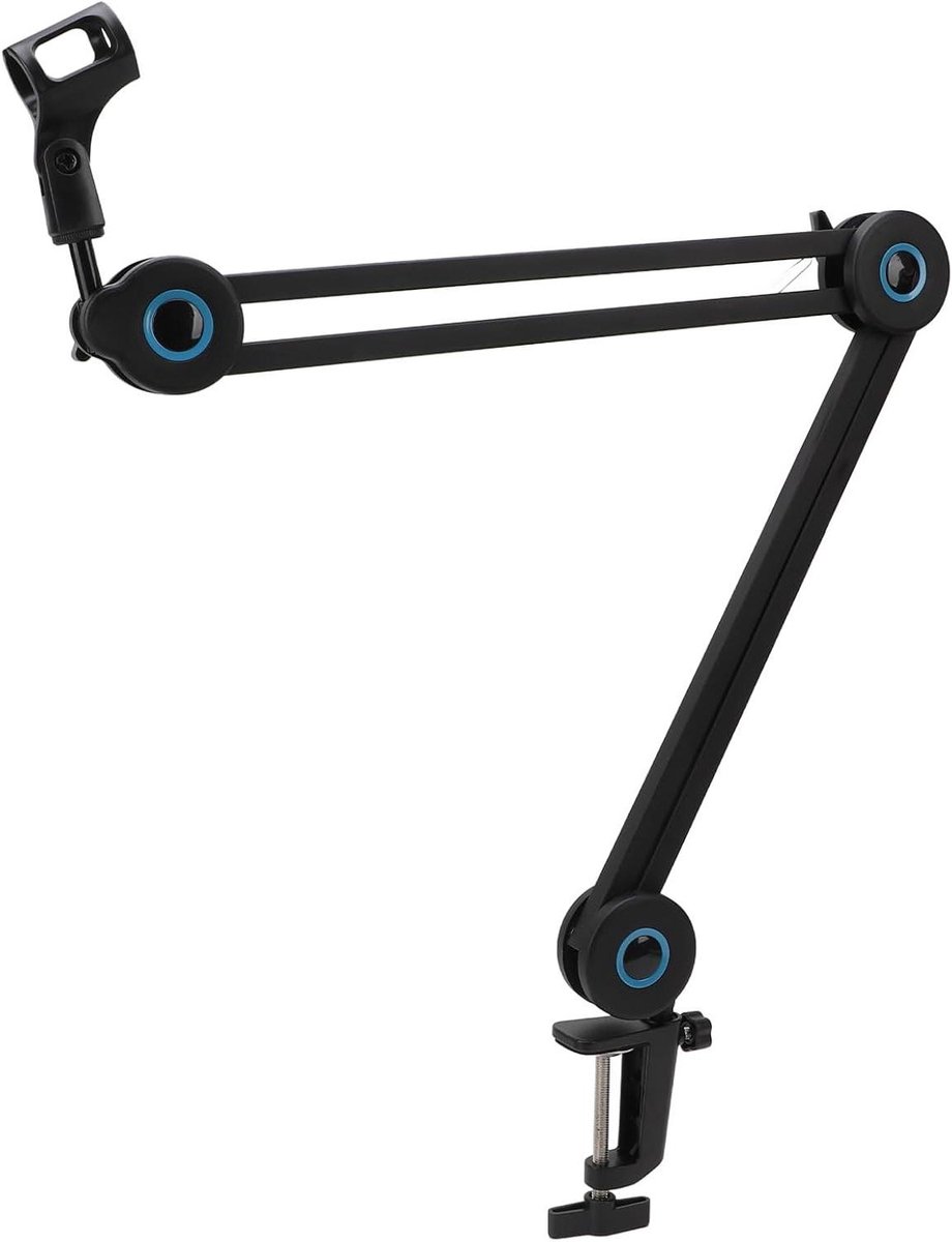 Microfoonstandaard - Verstelbare arm - Studio opnames - Stevige metalen constructie - Max 3 kg - Zwart