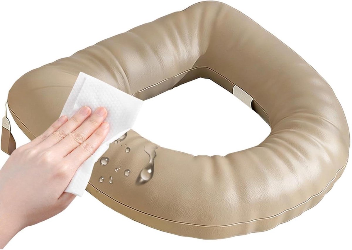 Toiletkussen - Toiletbril hoes - Extra comfort - Waterdicht elastisch - 40 x 38 cm - Grijs