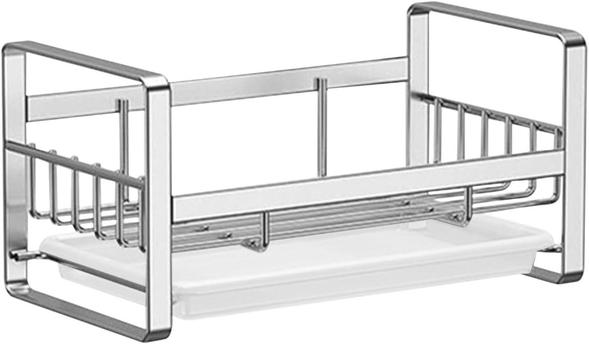 Keukenhouder - Spoelbak organizer - Keuken opruimen - Zonder boren - 10.9H cm - Grijs