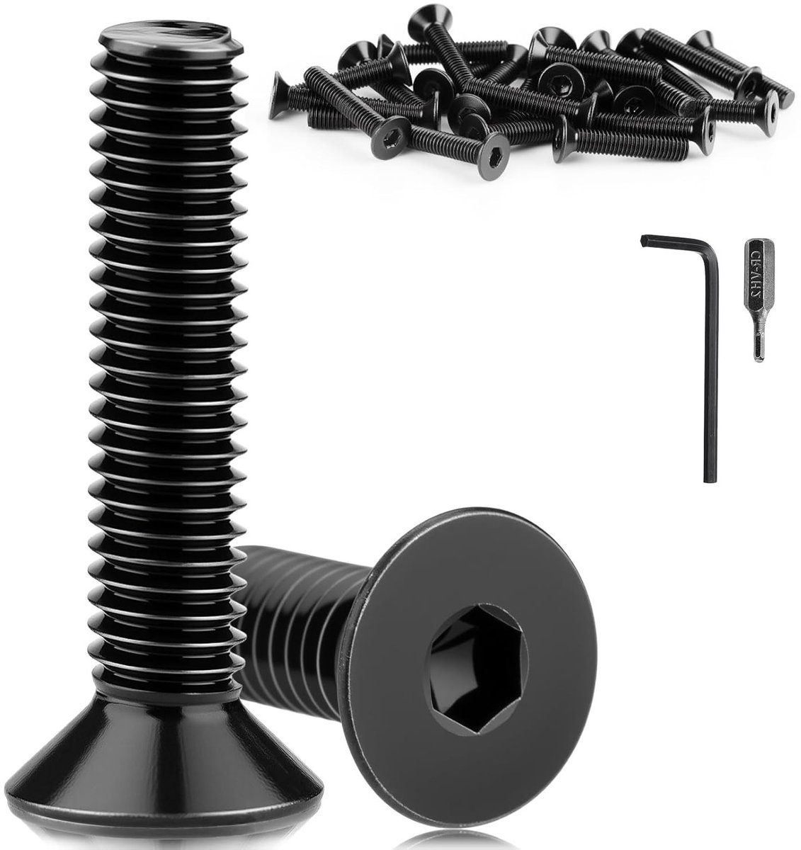 Set van 15 RVS M8 x 25 mm verzonken schroeven met zeskantkop, DIN 7991, volledig schroefdraad, geschikt voor diverse toepassingen