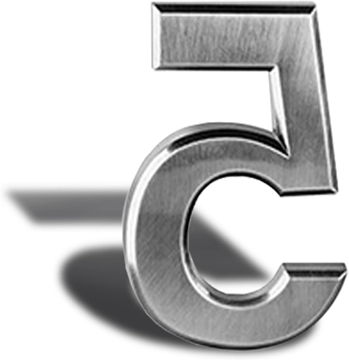 Roestvrijstalen huisnummer zelfklevend - hoogte 8 cm - straatnummer voor brievenbus en deur - duurzaam en weerbestendig