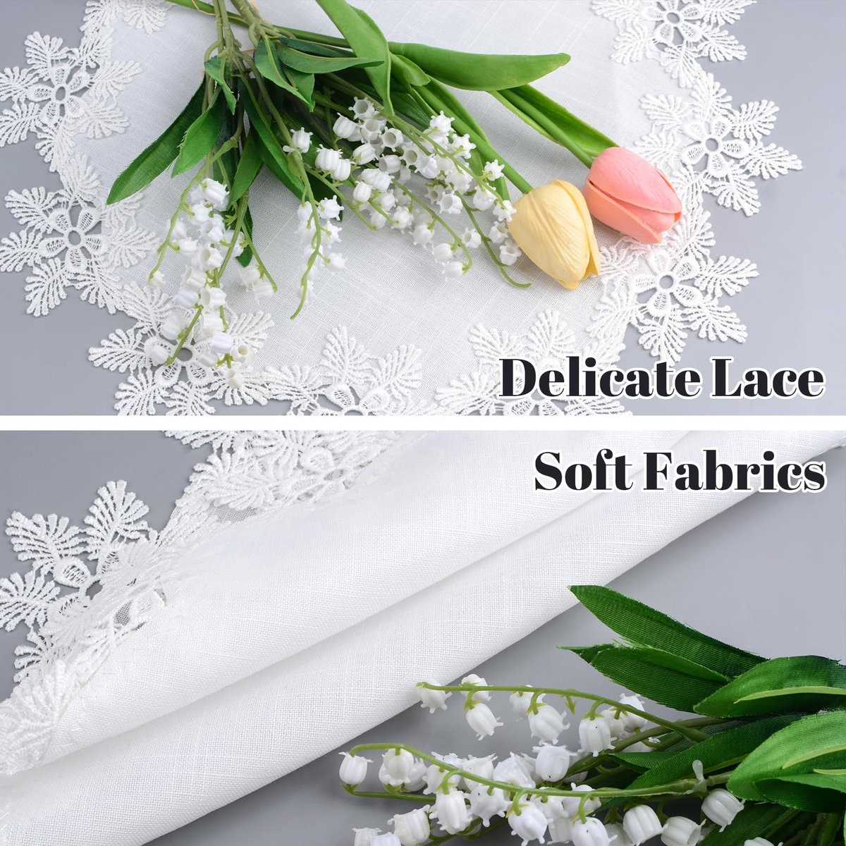 Dailygoods - Witte Linnen Ronde Doily met Kant Trim voor Tafel Decoratie