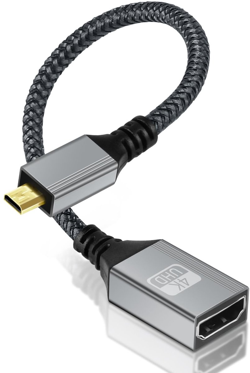 Dailygoods - Micro HDMI naar HDMI-adapter, 4K @60Hz voor Diverse Apparaten