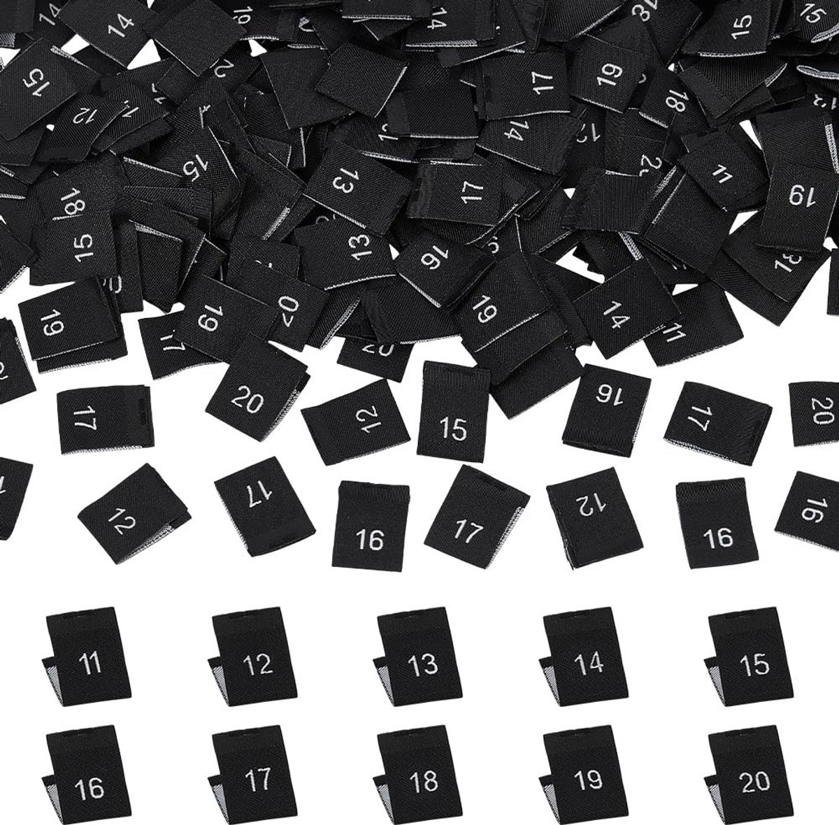 Dailygoods - 400 Stuks Polyester Kledingmaatlabels voor Naaiwerk