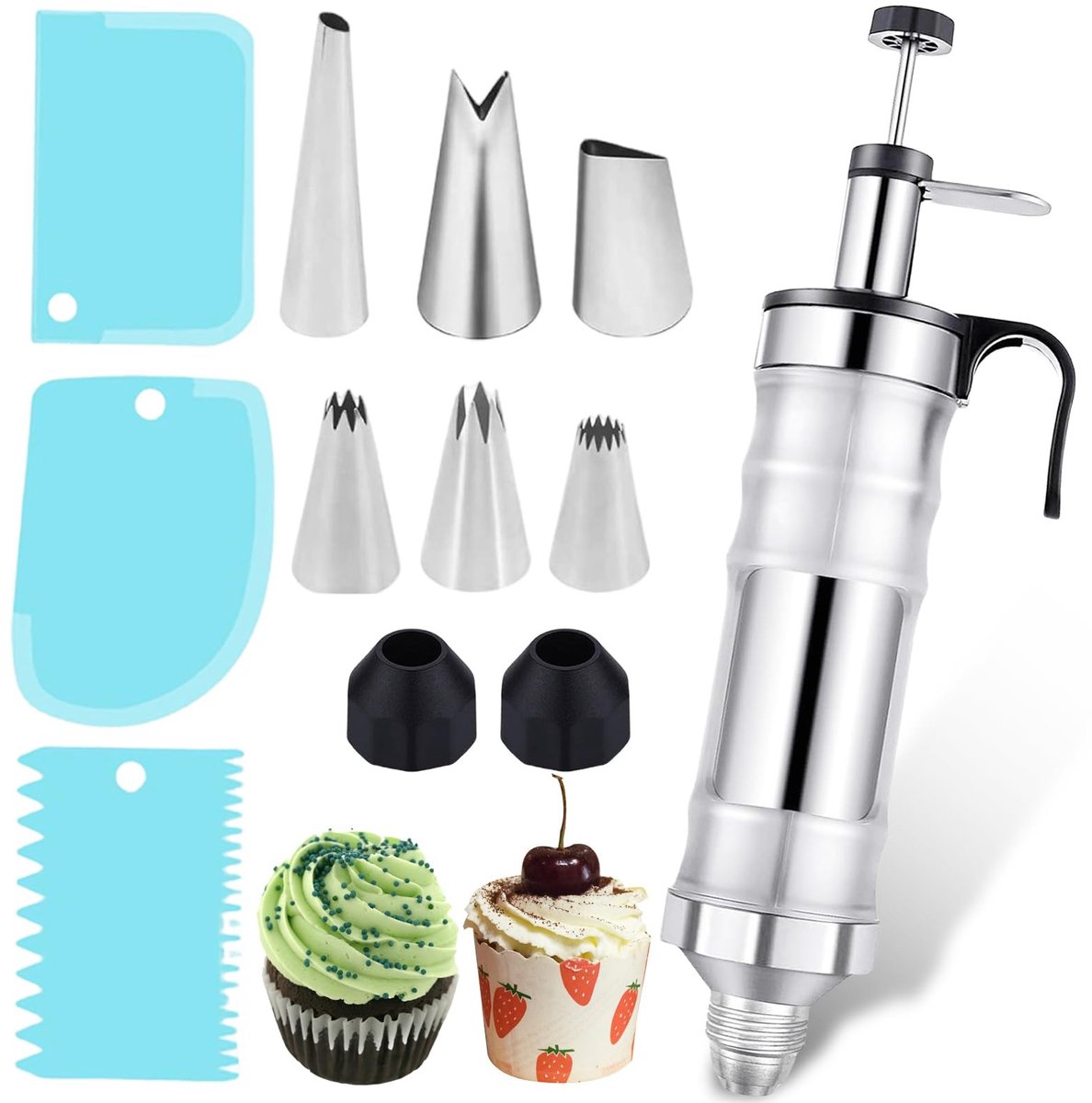 Dailygoods - Professionele Taartpomp met 6 Spuitmonden