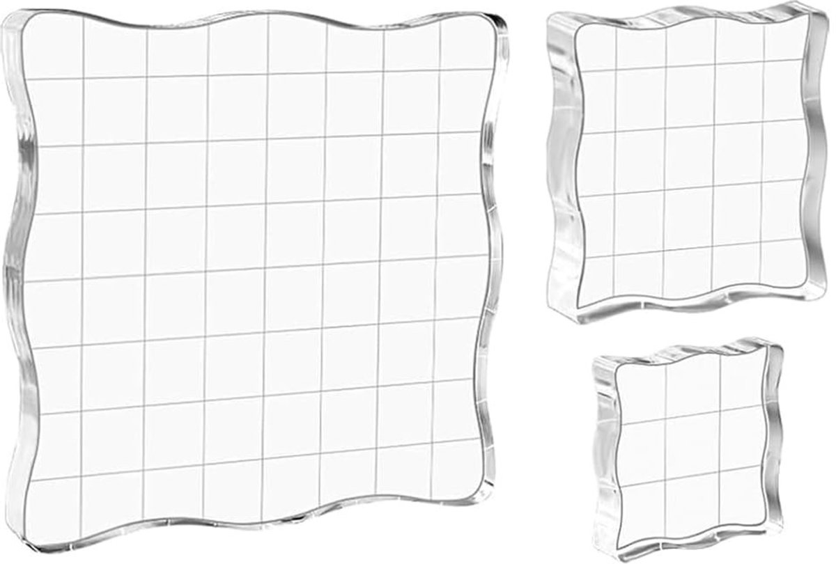 Dailygoods - Set van 3 Duidelijke Acryl Stempelblokken voor Scrapbooking