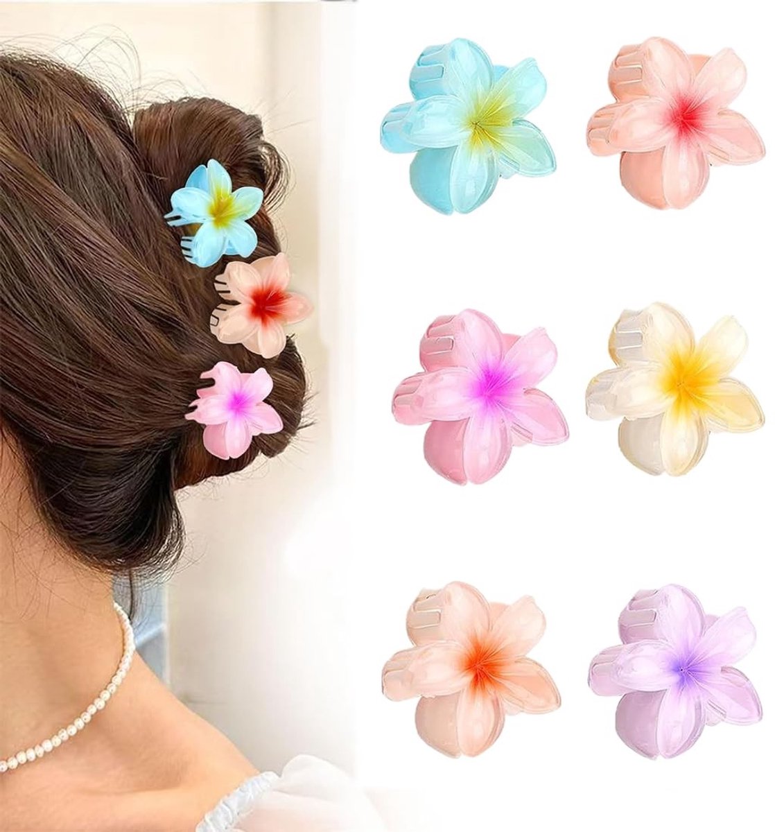Dailygoods - 6 Stuks Antislip Bloemen Haarspelden voor Dames