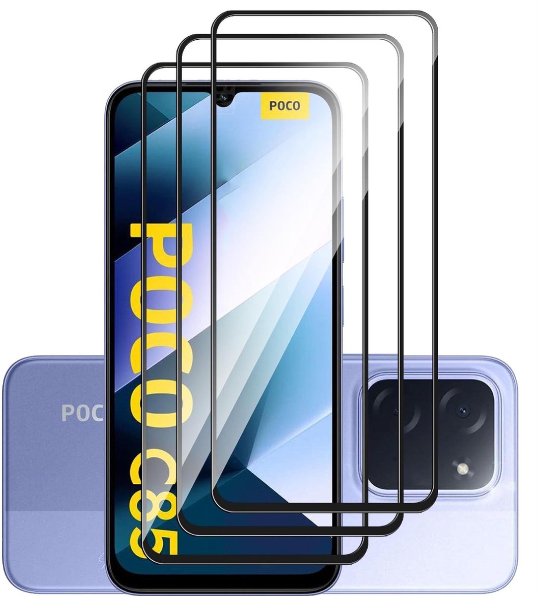 Dailygoods - 3 Stuks Pantserbescherming Glas voor Xiaomi Poco C85