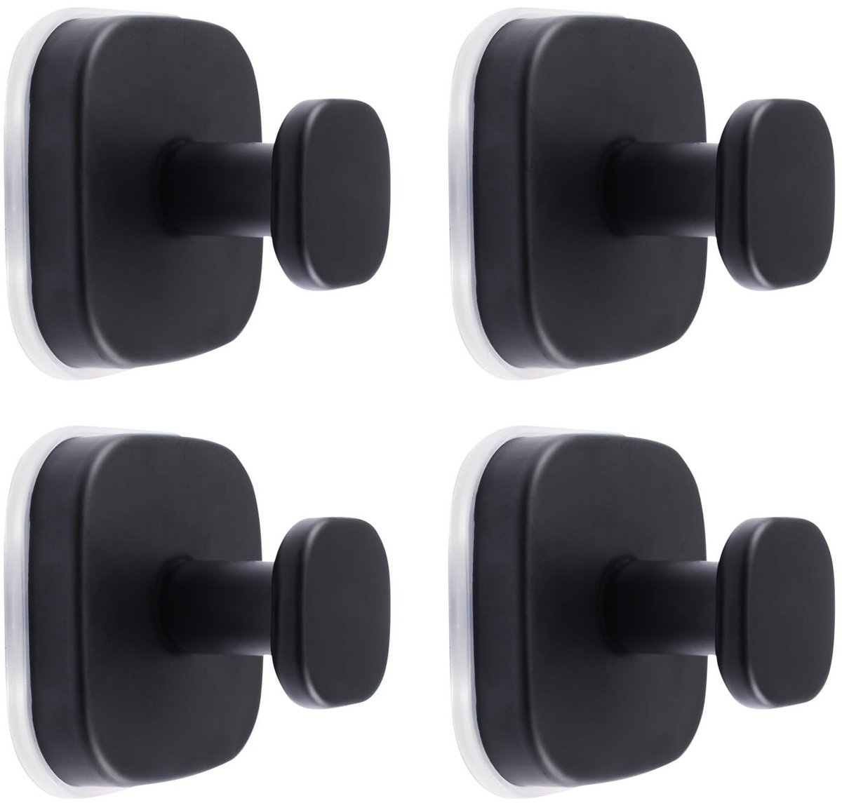 Dailygoods - Set van 4 Zwarte Zuignap Haken voor Badkamer en Keuken
