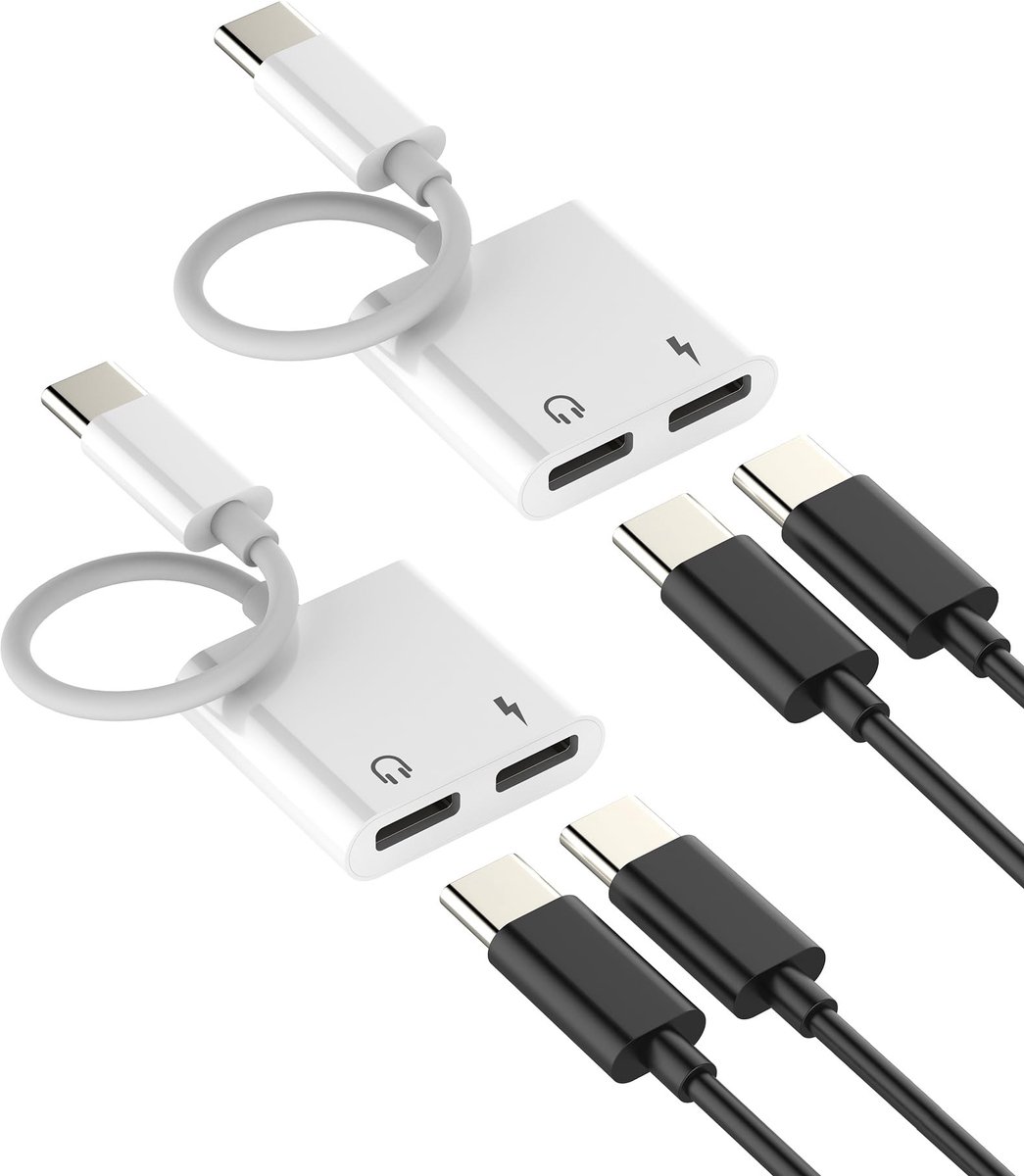 Dailygoods - 2-in-1 USB C Hoofdtelefoon en Snellader Adapter voor Apple Apparaten