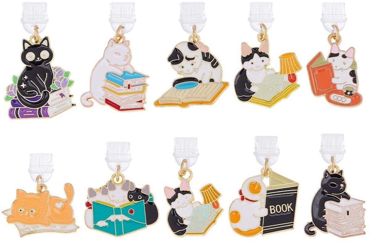 Dailygoods - 10 Stuks Stofstekkers met Schattig Kattenontwerp