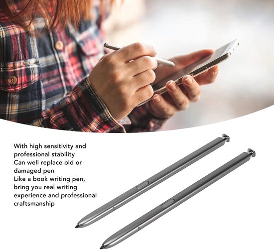 Dailygoods - Dailygoody - Stylus Pen - Vervangende Touch Pen - Lichtgewicht - Grijs - Geschikt voor Note 20 en Note 20 Ultra 5G - 2 Stuks — afbeelding 3