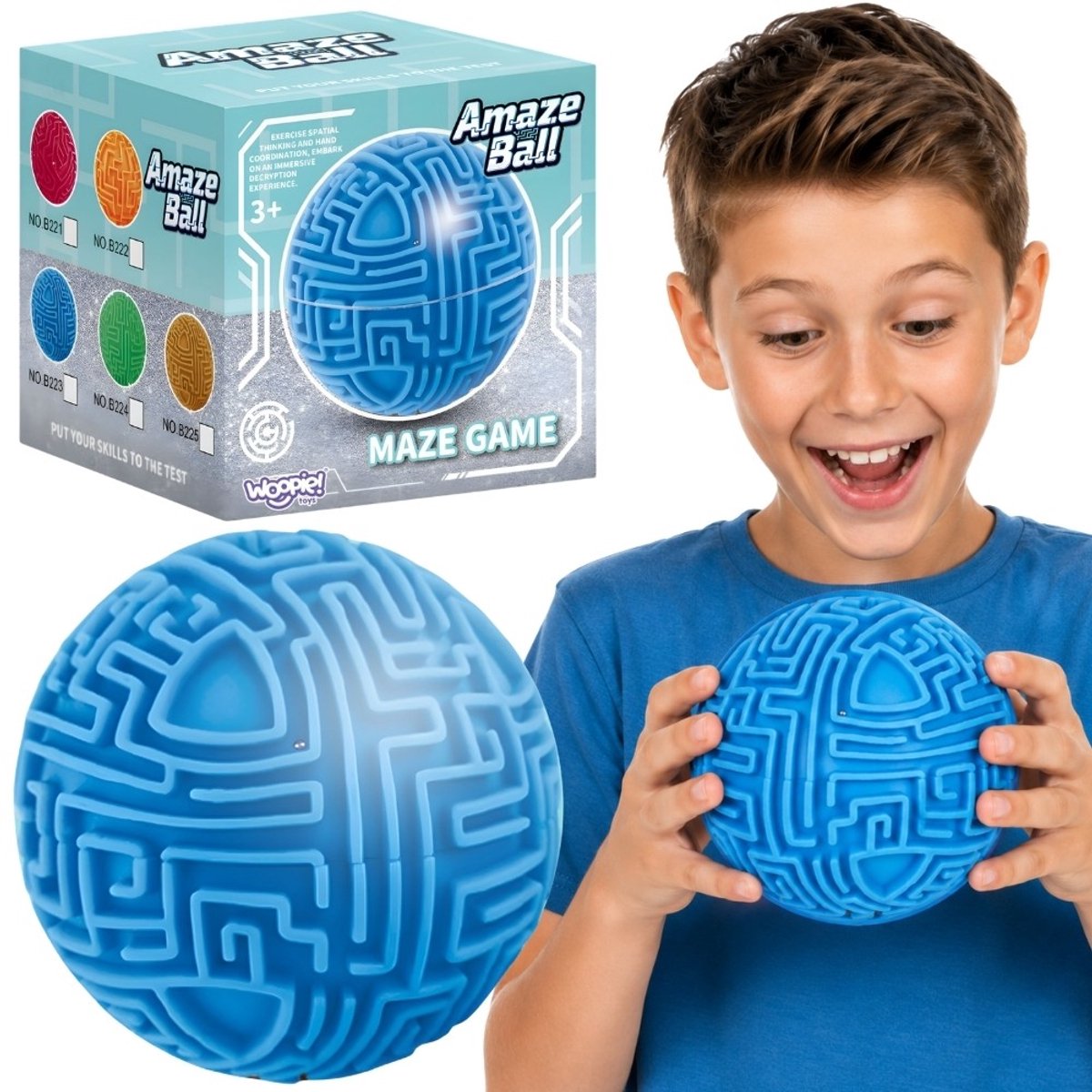 Blauwe Bal Doolhof 3D Arcadespel Amaze Ball 10cm