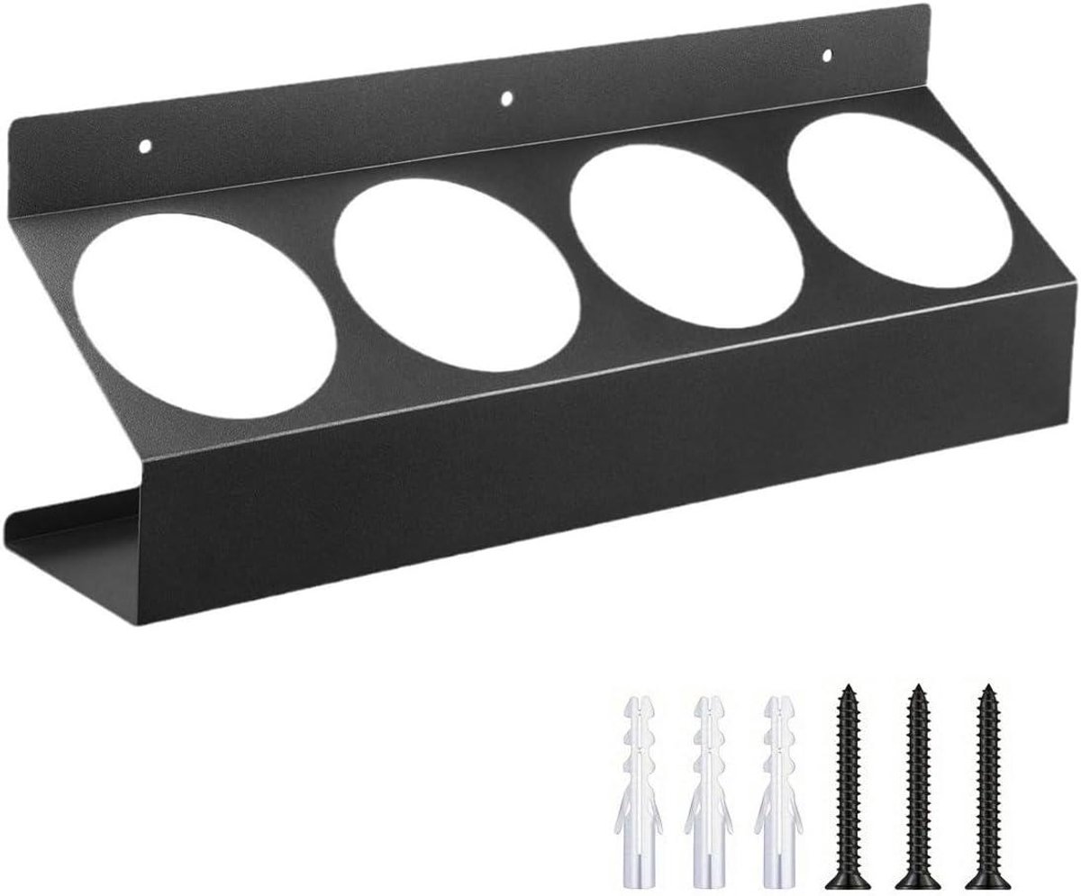 Spuitfleshouder - Spuitbus organizer - Garage opbergen - Wandmontage - 4 sleuven - Zwart