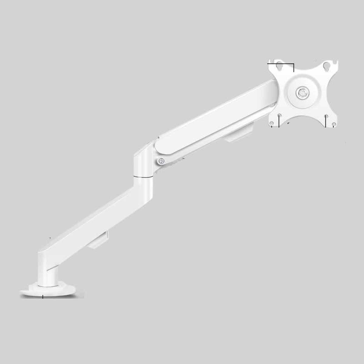 Monitorstandaard - Bureauarm - Ergonomisch Werken - Ponsvrije Klem - 17-35 inch - Wit