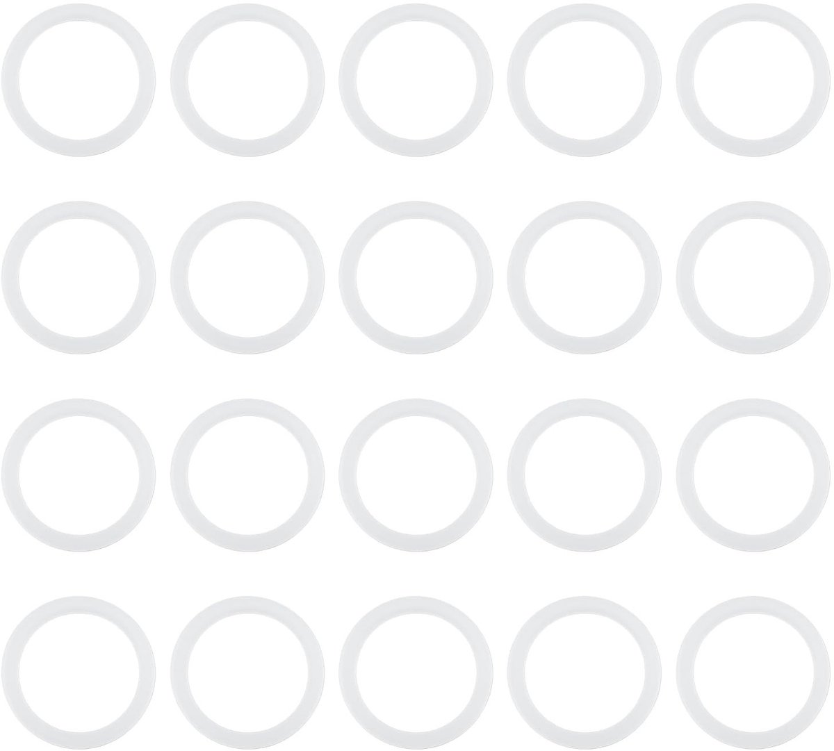 Dailygoods - Dailygoody - Nylon Ringen - Deurklink Reparatie - 20 Stuks - Wit - 19mm Buitendiameter - Universeel voor Binnen- en Buitendeuren