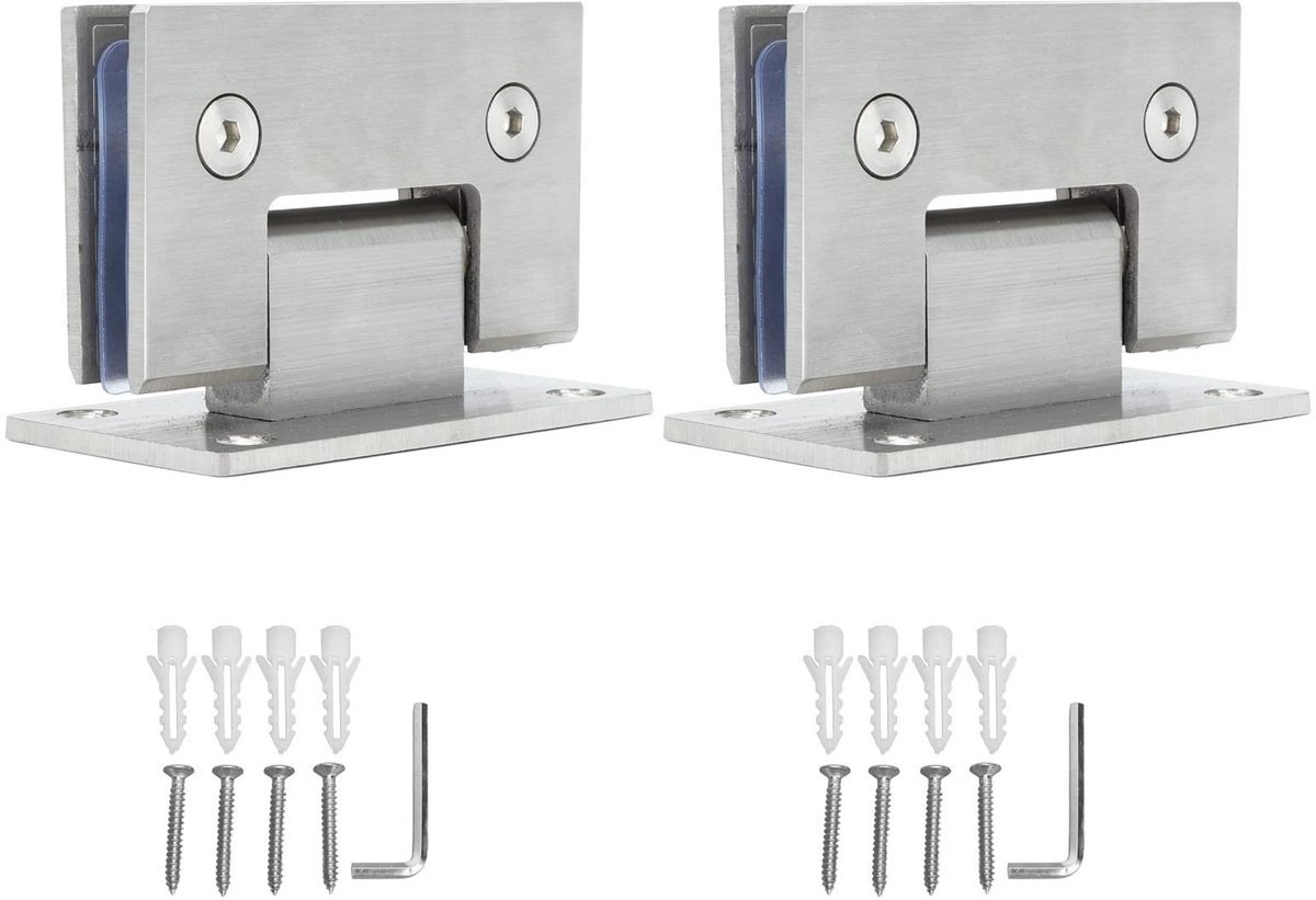 Dailygoods - Dailygoody - Douchedeurscharnieren - Roestvrij staal - Zware kwaliteit - Badkamerdeuren - Eenvoudig te installeren - Geschikt voor verschillende locat
