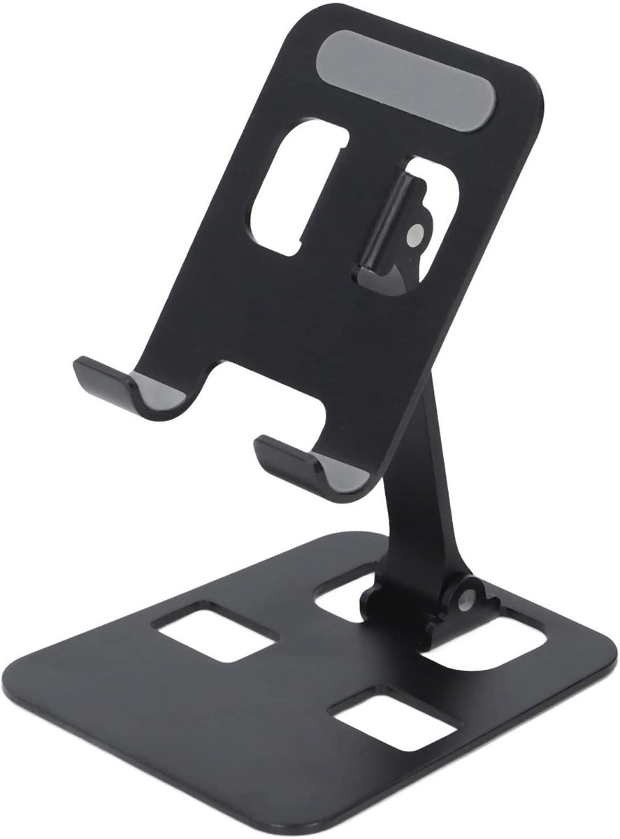 Cosensi - Dailygoods - Dailygoody - Vaste telefoonhouder - Verstelbare hoek - Antislip siliconenbasis - Stijlvol ontwerp - Geschikt voor e-readers en tablets - Aluminiumlege...