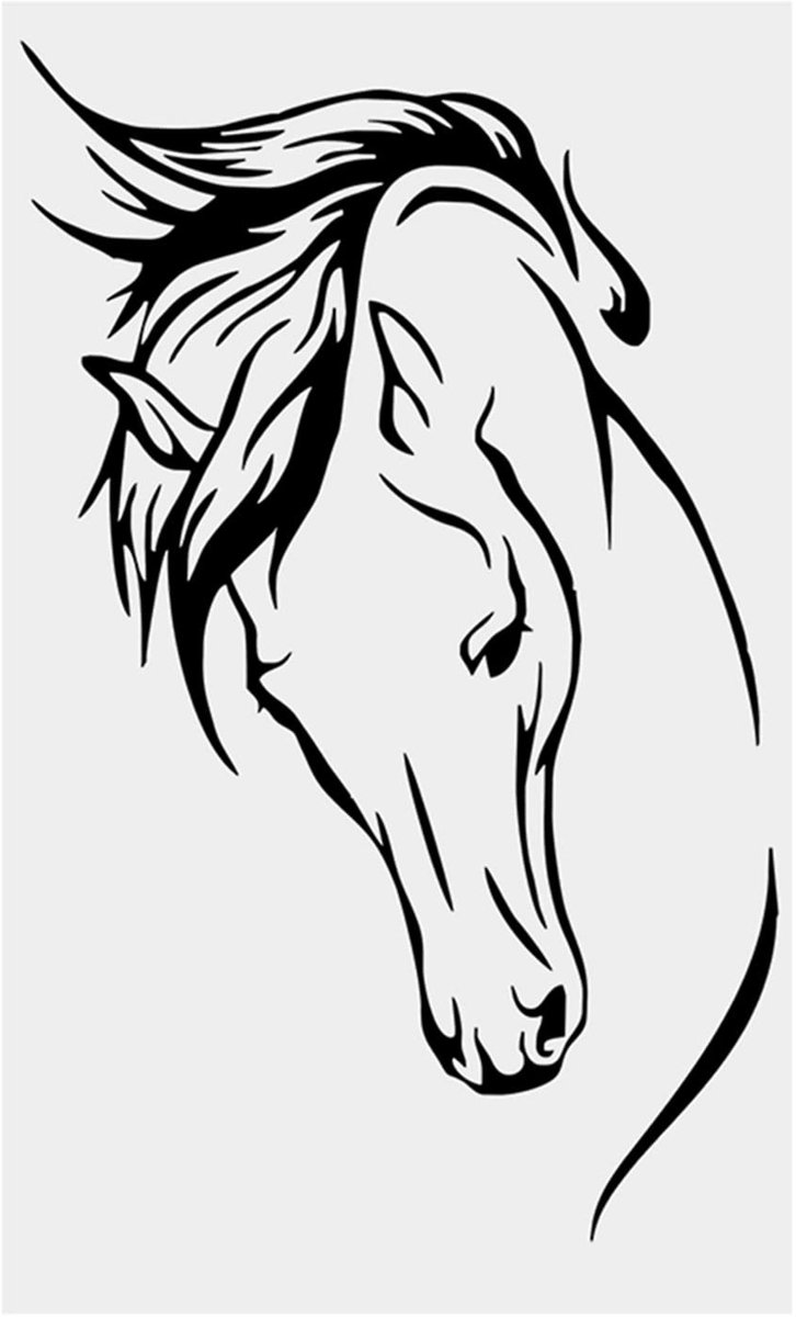 Cosensi - Dailygoods - Zwarte PVC Muursticker Paard voor Binnen Decoratie