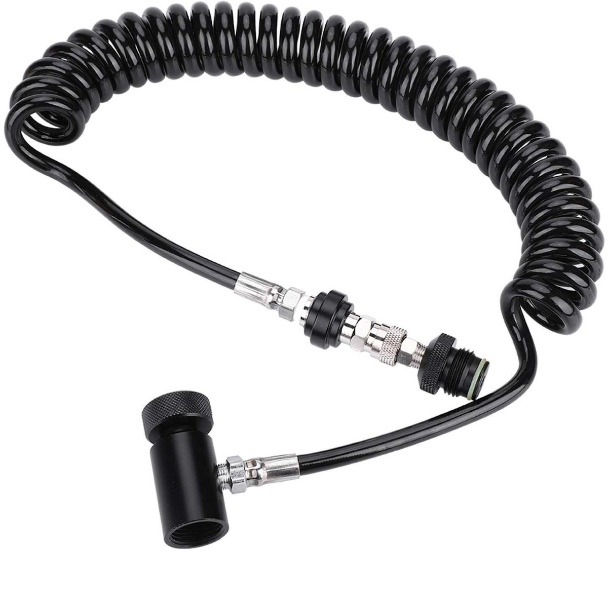 Cosensi - Dailygoods - Dailygoody - Slang voor CO2 Tanks - Verstelbare Slang met Hoogdoorlatend Design - Zwart - Voor HPA Systemen - Ideaal voor luchtcompressoren - Geschikt...