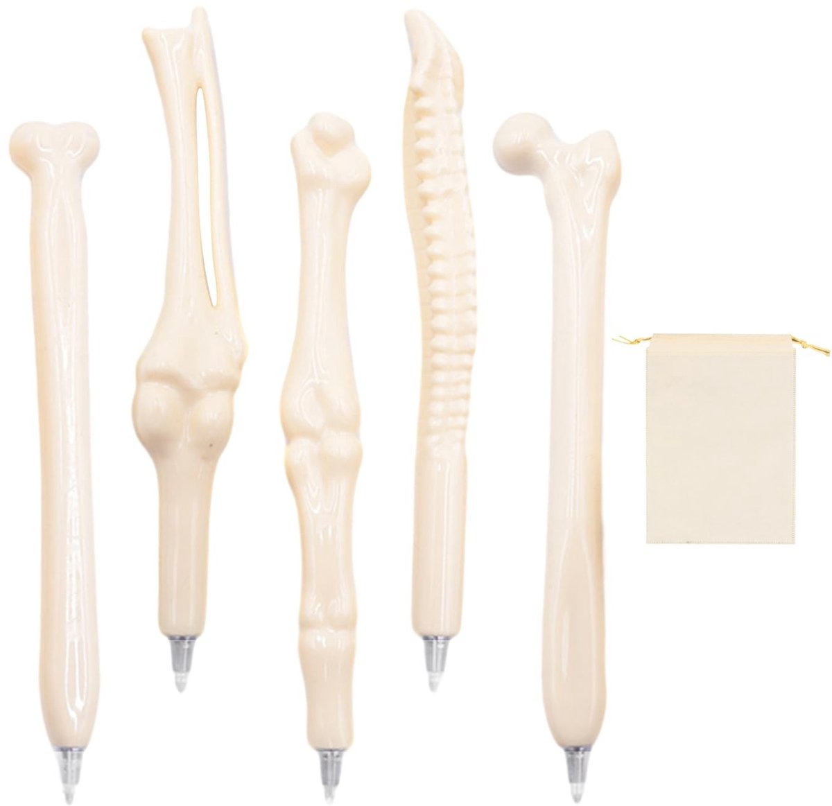 Cosensi - Dailygoods - Set van 5 Botbalpennen met Opbergtas