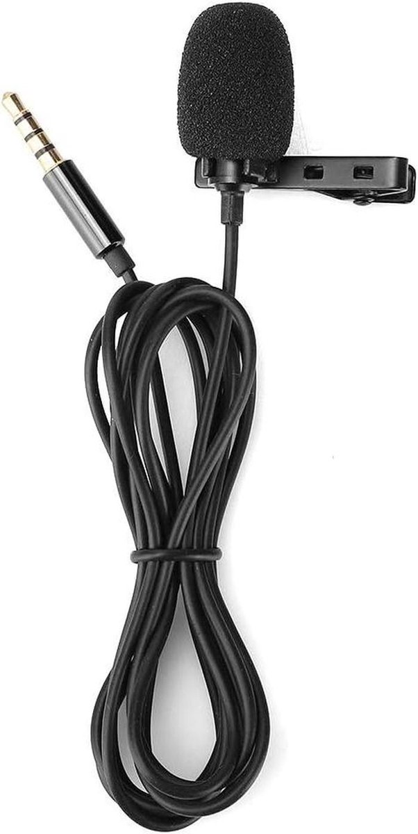 Steekmicrofoon - Dasspeld microfoon - Opnames maken - Handsfree gebruik - 7 x 10 x 2 cm - Zwart