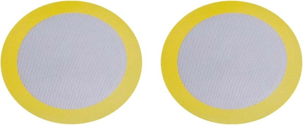 Bakmatten Set - Antiaanbak Vellen - Gezond Koken - Herbruikbaar Materiaal - 20 x 20 cm - Geel