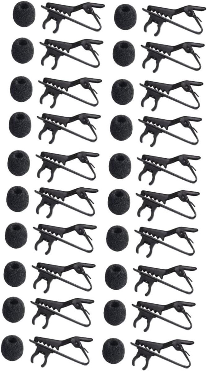 Microfoon Clips - Lavalier Accessoires - Stem Opname - Clip-On Ontwerp - 20 Stuks - Zwart