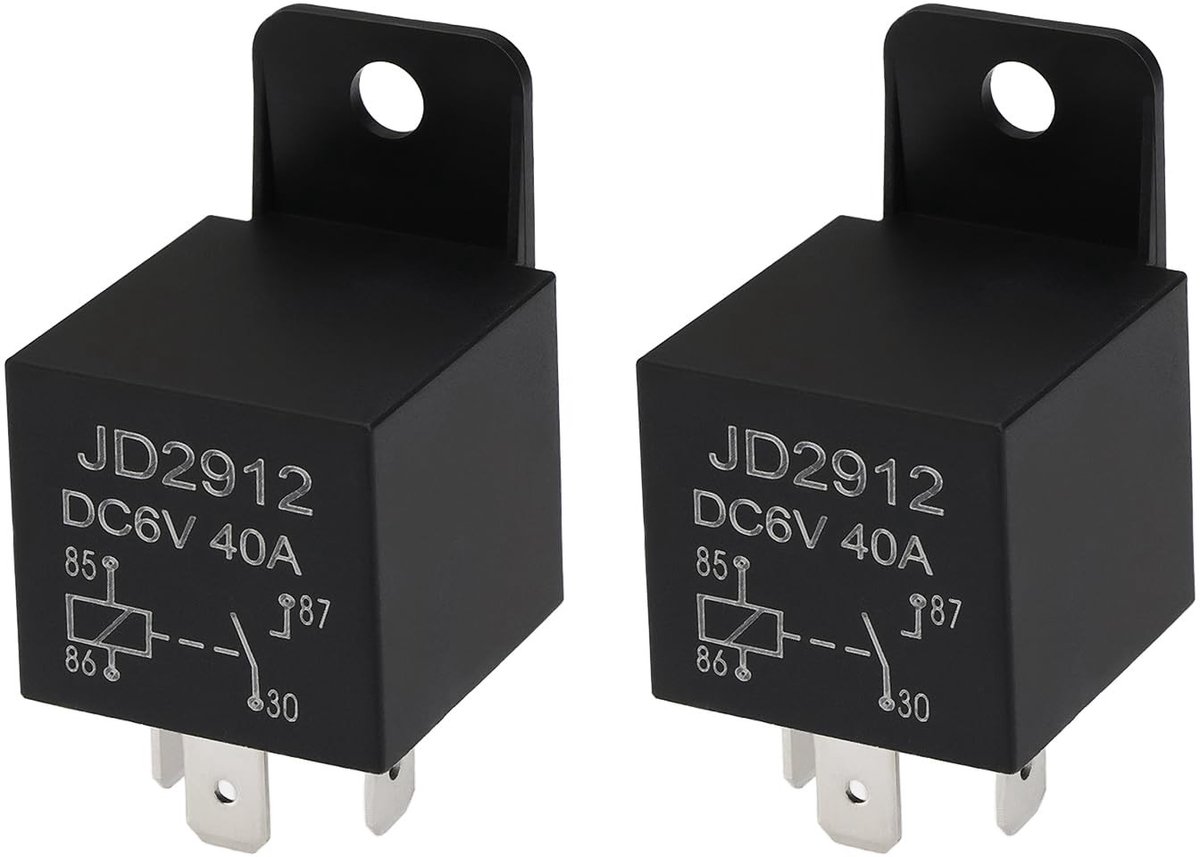 Dailygoods - Dailygoody - 4-Pin Automotive Relais - 6V 40A - Betrouwbaar en duurzaam - Compact formaat - Geschikt voor voertuig circuits - 2 stuks in verpakking